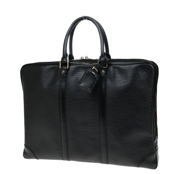 LOUIS VUITTON Porte Documents Voyage Briefcase Hand Bag Epi Black M54472 65ED729 - Picture 1 of 16